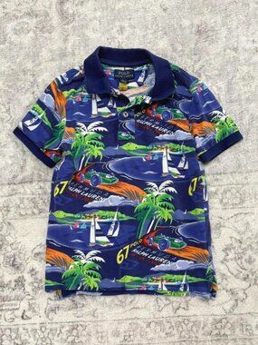 boys Polo Ralph Lauren Shirt Race Car Cotton Mesh Polo tShirt